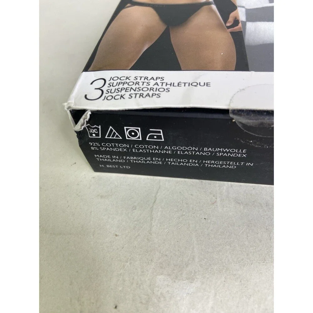 2xist Cotton Stretch 3 Pack Jock Strap Jockstraps Multicolor Mens Size XL